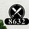 Baseball Address Sign Baseball Bat Metal Sign Metal Baseball Sign Sport Address Sign House Number Plaque Address Plaque Metal Signs 3