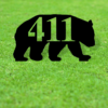 Bear Themed Custom Address Steel Yard Sign Bear Address Sign Bear House Number Plaque Custom Metal Monogram Address 3