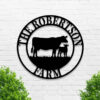 Custom Cow Farm Metal Sign Personalized Cow Cattle Farmer Name Sign Cow Metal Wall Art Farmhouse Decor Barn Ranch Sign Farm Address Sign 3