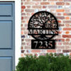 Custom Metal Address Sign Metal House Numbers Metal Address Plaque Front Porch Sign Address Number Sign Tree Of Life Address Sign 3