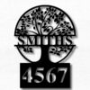 Custom Metal Address Sign Tree Of Life Gift Tree Of Life Gift For Wifetree Tree Address Sign Tree Art Metal Art Address Tree 3