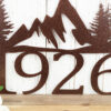 Custom Metal House Number Sign With Mountains Outdoor Address Plaque Rustic Housewarming Gift 2