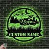 Custom Outdoor Metal Wall Art Personalized Camping Family Sign WITH LEDWITHOUT LED Lights Rustic Campsite Sign 3