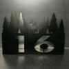 Deer Address Sign with Pine Trees Custom Painted 4