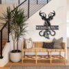 Deer Fish Hook Personalized Monogram Metal Wall Decor Cut Metal Sign Metal Wall Art Metal House Sign Laser Cut Metal Signs Custom Gift Ideas 1