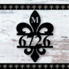 Home Address Sign Custom Address Sign French Personalized Address Sign Fleur De Lis Front Porch Decor Metal Address Signs 3
