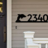 House Number Plaque Dolphin Address Plaque Address Sign Custom Personalized Sign Housewarming Gift Coastal Tropical Outdoor Decor Laser Cut Metal Signs Custom Gift Ideas 2