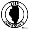 Illinois State Monogram Cut Metal Sign Wall Decor Metal Sign Metal Art 1