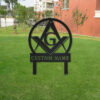 Masonic Freemasonry Monogram Metal Yard Art Masonic Metal Yard Art Farmhouse Decor Office Wall Art Housewarming Outdoor Metal Sign 4