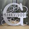 Metal Custom Monogram Vine Swirl Fancy Letter Last Name 5