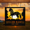 Metal Horse Sign Monogram Custom Outdoor Farmhouse Ranch Wall Decor Art Gift Metal Laser Cut Metal Signs Custom Gift Ideas 3