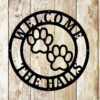 Metal Sign Front Door Monogram Paw Print Custom Outdoor Metal Sign For House Decor Address Sign Family Sign For Front Door Dog Cat 2