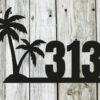 Palm Tree Beach Themed Personalized Metal House Number Address Plaque Personalized Metal Wall Sign Customized Front Door Hanger 2