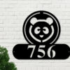 Panda Address Sign Panda Metal Sign Metal Panda Sign Panda Decor Panda Address Signs House Number Plaque Address Plaque Metal Signs 3