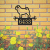 Personalized House Number Plaque With Dog Custom Metal Address Sign For House Wall Art Color Options 2