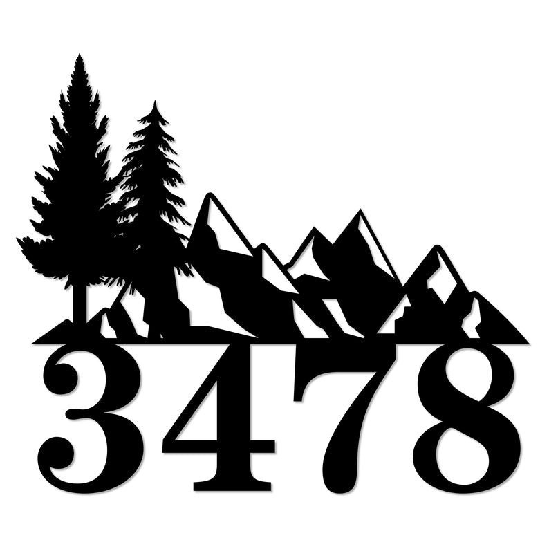 Personalized Metal Street Numbers For Mountain Home Address 13 Colors Cabin Address Number Marker Indoor Outdoor Home Address 2