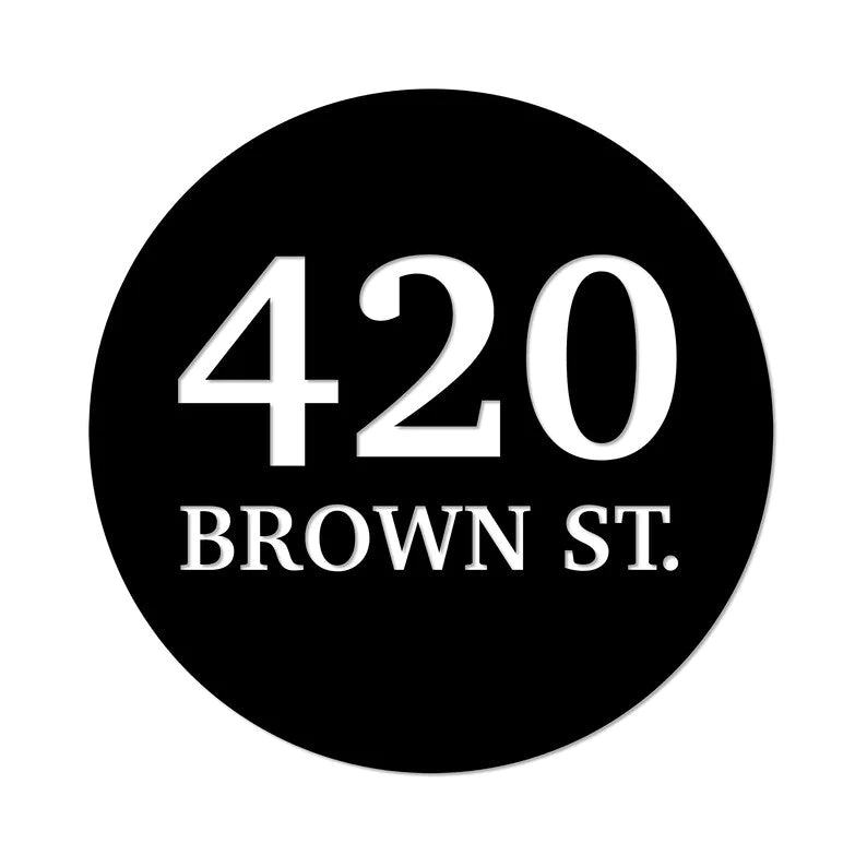 Personalized Round Address Plaque 13 Colors Customized House Number And Street Name Address Marker Metal Decorative Wall 2