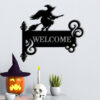 Personalized Witch Address Metal Signs Mailbox Decor Yard Decor Outdoor Decor Address Sign Spooky Witch on Broom Sign Halloween Decor 4