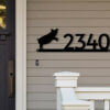 Pig Themed Custom Address Steel Yard Sign Pig Address Sign Pig House Number Plaque Custom Metal Sign Address Plaque Front Yard 2