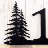 Rustic House Number Pine Trees Metal Sign House Numbers Address Sign Address Plaque Custom Metal Sign Outdoor Custom 3