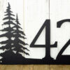 Rustic Metal House Number Metal Sign Custom Sign Pine Tree House Numbers Outdoor Sign Address 4 Digit Only 2