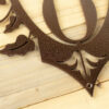 Vertical House Number With Vines Metal Address Plaque Vertical Address Plaque Outdoor Signs Laser Cut Metal Copper Vein Shown 3