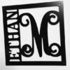 Wall Decor Monogram Family Name Established Date Or Address Square Design 2