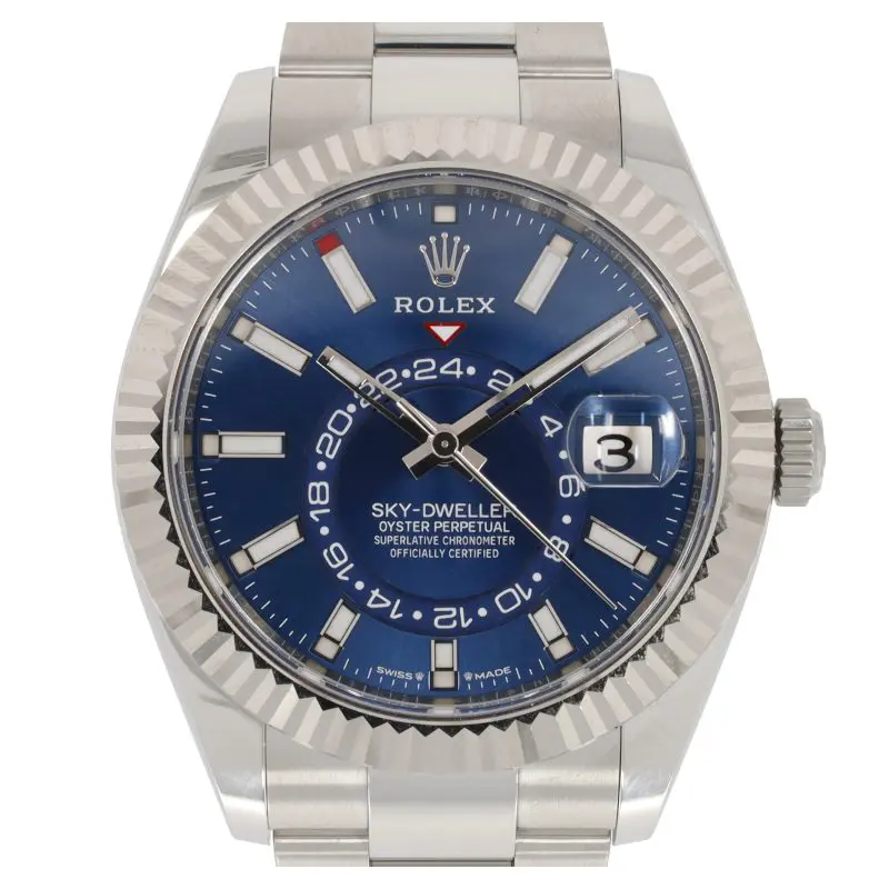 Rolex Sky Dweller Blue Baton Dial Oyster 336924 front.webp