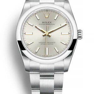replica rolex oyster perpetual lady 34mm silver dial 124200.jpg
