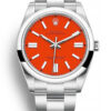 replica rolex oyster perpetual lady 36mm coral red dial 126000.jpg