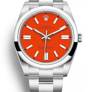 replica rolex oyster perpetual lady 36mm coral red dial 126000.jpg