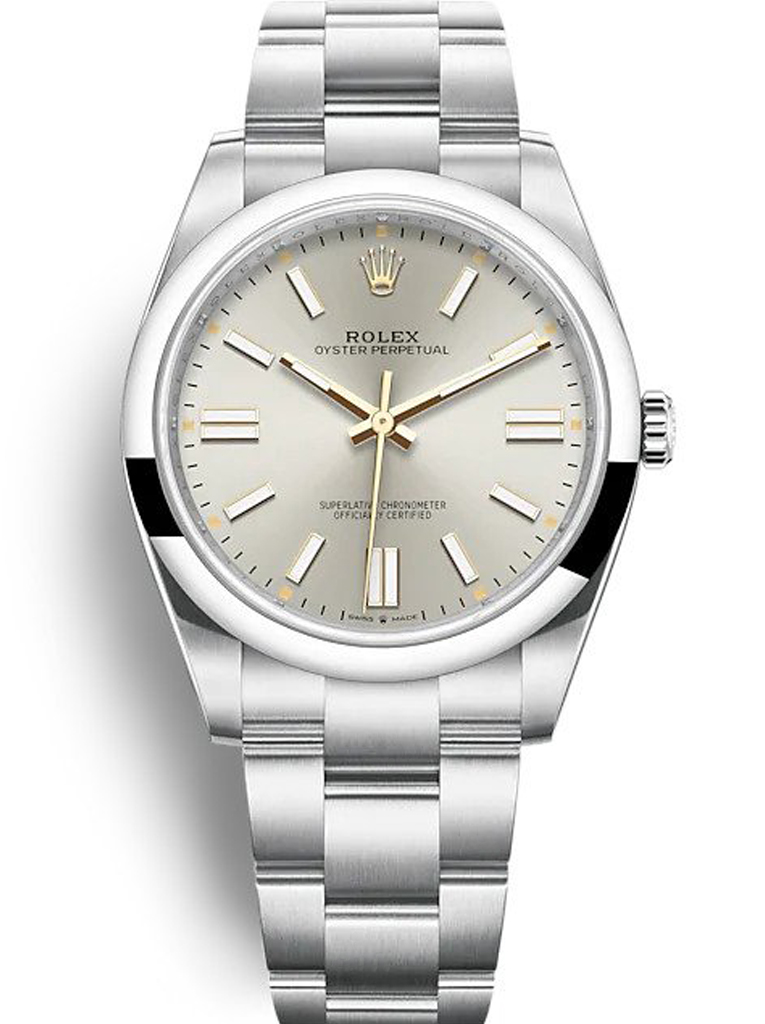 replica rolex oyster perpetual lady 41mm silver dial 124300.jpg