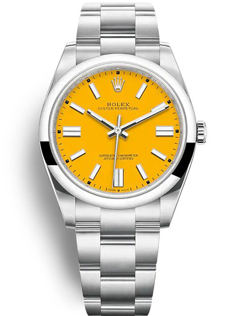 replica rolex oyster perpetual lady 41mm yellow dial 124300.jpg